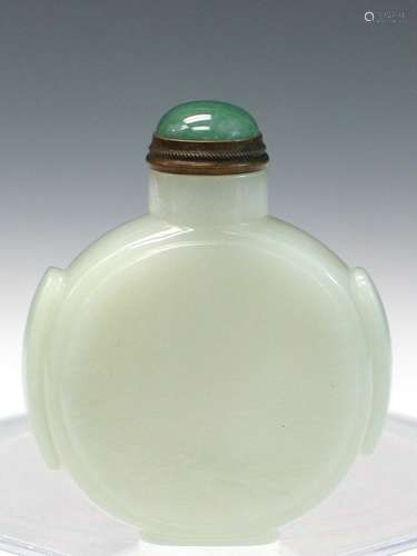 Chinese Celadon Jade Snuff Bottle.