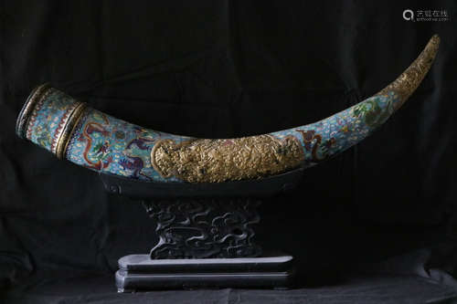 Chinese Cloisonne Tusk - Republic - 1950 Period