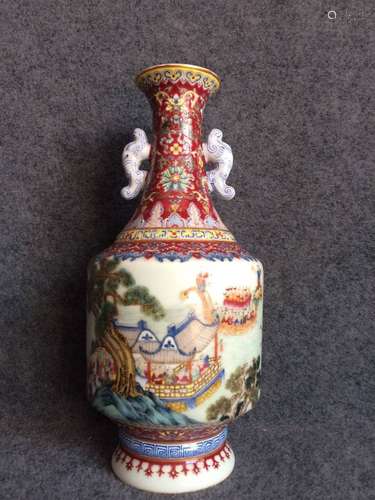 Qing Dynasty Chinese Red Glaze Porcelain Vase