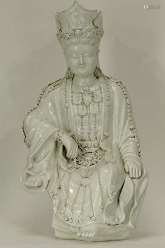 Chinese blanc-de-chine Porcelain Setting Guanyin