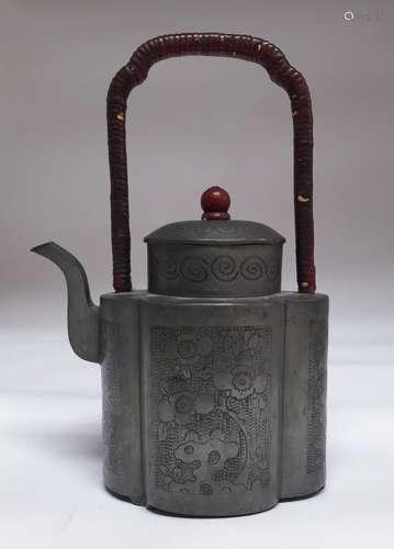 19th C. Chinese Pewter Teapot