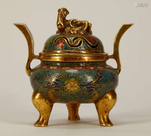 Chinese Enamel Bronze Incense Burner