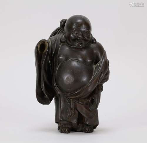 Chinese Bronze of a Smiling Buddha