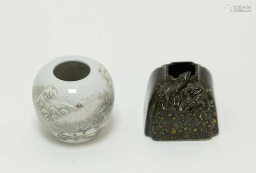 Set of Two Chinese Porcelain Water Pot