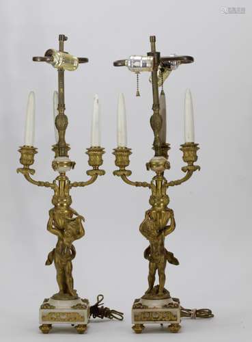 19th C. French Gilt Bronze Candle Holder