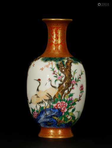 Chinese Enamel Famille Rose Porcelain Vase