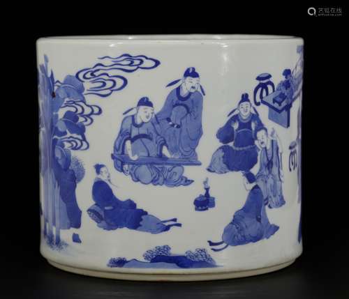 Chinese Blue/White Porcelain Brush Pot