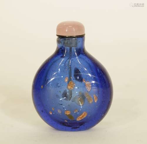 18th C. Blue Peking Glass Snuff Bottle