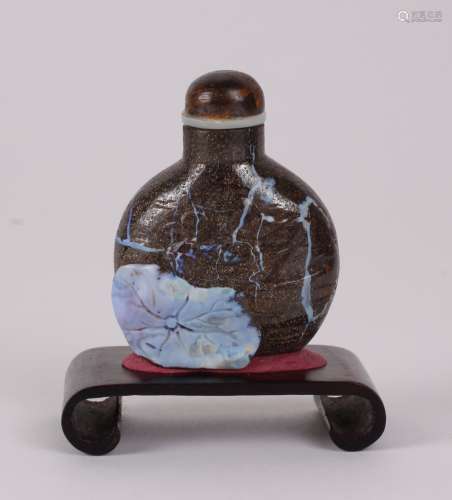 Chinese Opal Carved Snuff Bottle