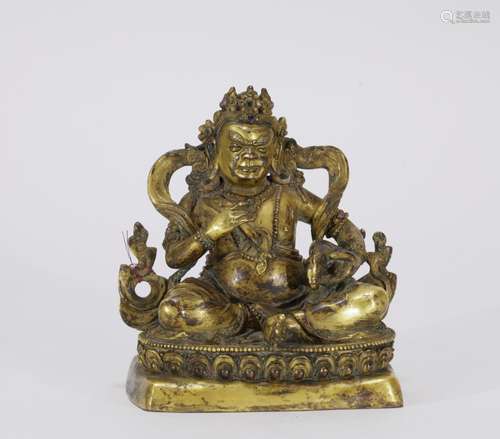 Chinese Gilt Bronze of God of Wealthy