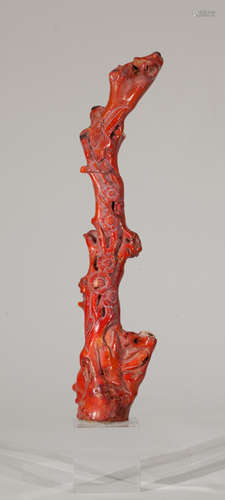 Old Red Coral Carving