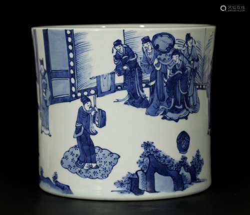 Chinese blue and white brush pot