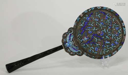 Chinese Enamel Bronze Mirror - 19/20th C.