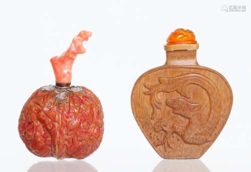 2 Pieces of 19th C. Chinese Snuff Bottles