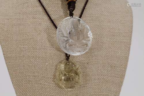 Two Pieces of Chinese Guanyin Pendant