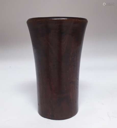 18/19th C Chinese Wood Carved Brush Pot