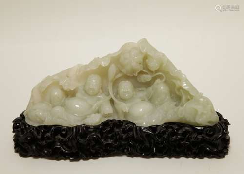 Chinese Jade Carving of two Immortals