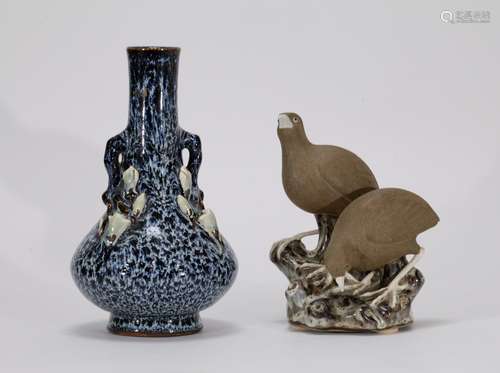 2 Pieces of Chinese ShiWan Yao of a Vase & Bird