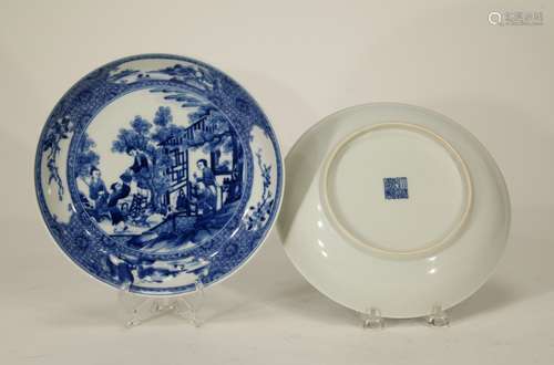 Pair of Chinese Blue&White porcelain plates