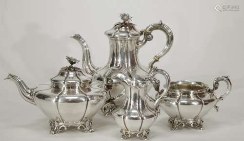 1836 Hallmark Sterling Silver Georgian Tea Set