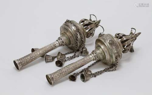 Pair of Sterling Silver Torah Crowns