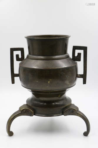 Japanese Bronze Tripod Censer w/ many Signatures