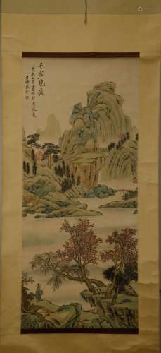 Chinese water color scroll painting