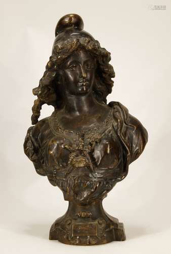 European Bronze Bust of a Lady