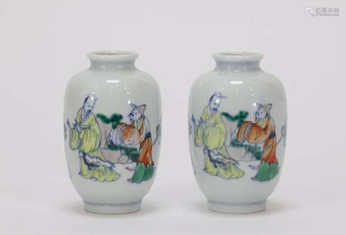 Pair of Chinese Porcelain DouCai Vase