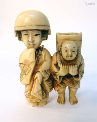 19th C Japanese Ivory Netsuke With Movable Head