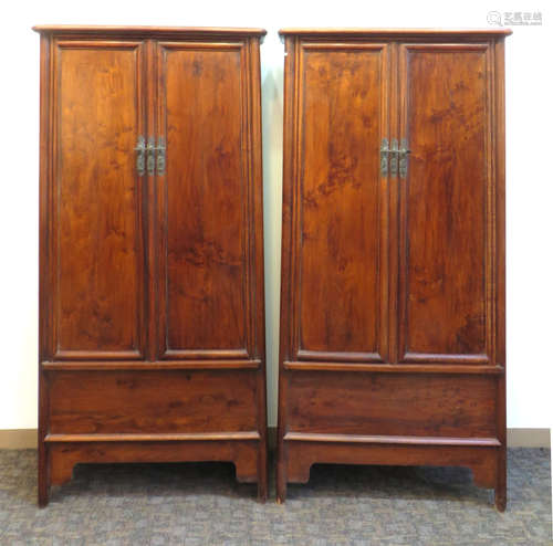 Pair Of Qing Huanghuali Cabinets