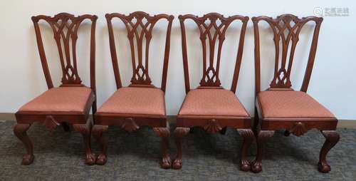 Four Chippendale Style Side Chairs