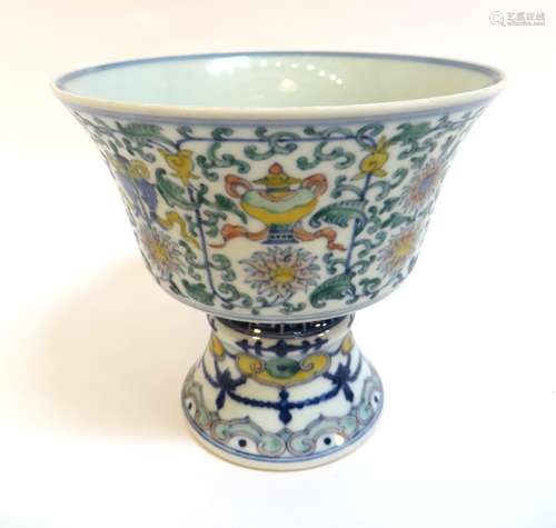 Doucai Tall Bowl With Yongzheng Mark