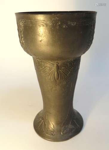 Kayserzinn Art Nouveau Jugendstil Pewter Vase