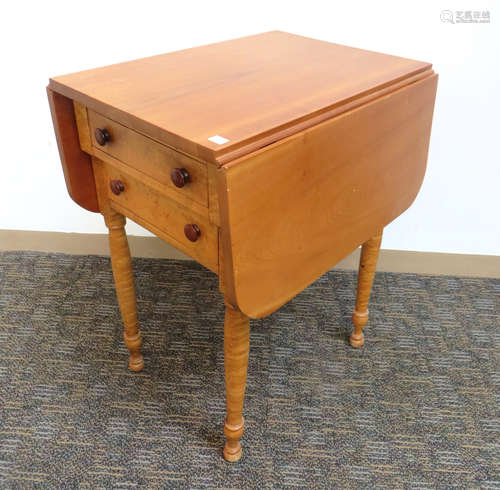 Maple Bird's Eye Drop Leaf End Table