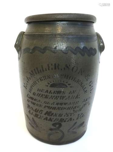 Stoneware Crock By E. J. Miller & Son