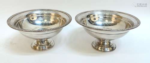 Pair Of Weighted Footed Sterling Bowls