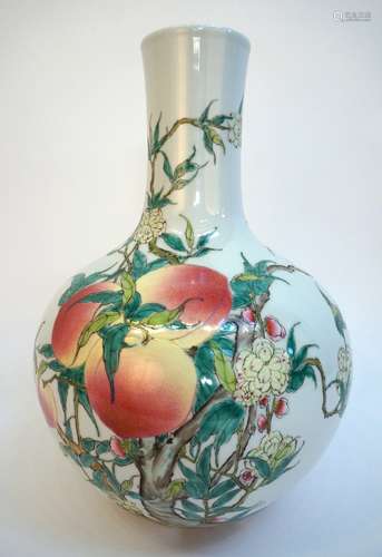 Yongzheng Famille Rose Peach Vase