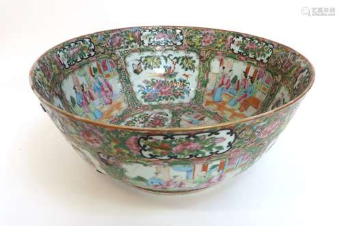 Chinese Rose Medallion Punch Bowl