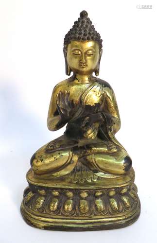 Gold Gild Bronze 18th Century Buddha