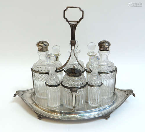 Sterling And Crystal Vinegar Cruet Set