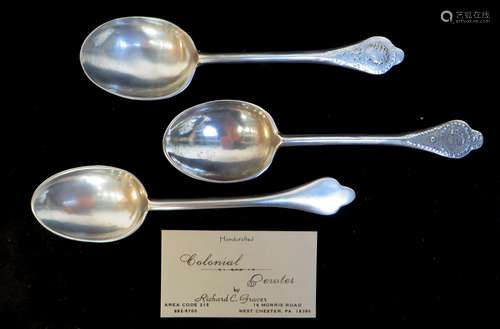 Three Handcrafted Pewter Spoons