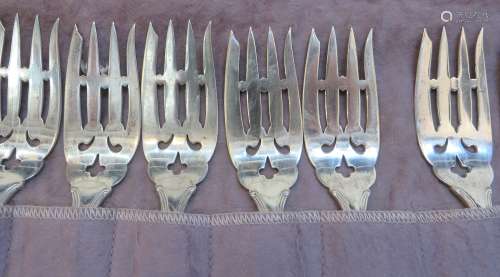 Set Of 12 Sterling Pastry Forks