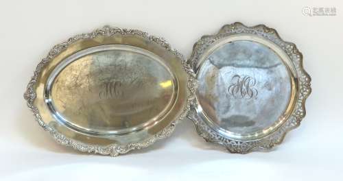 Two Sterling Trays