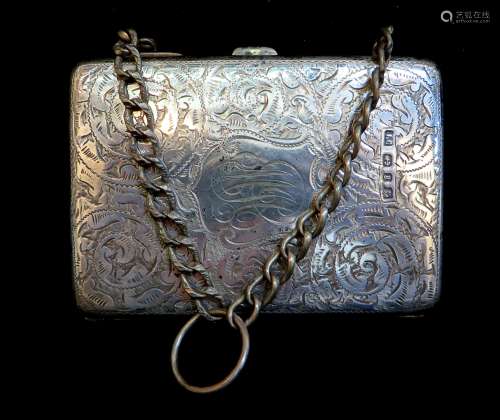 Sterling Calling Card Case With Chain