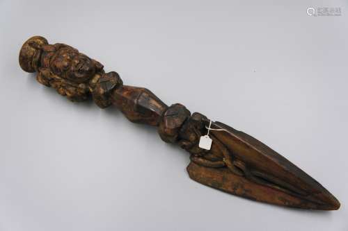 15TH C CHINESE WOOD CARVED VAJRA