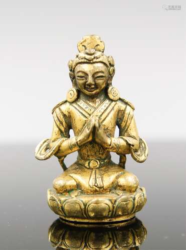 18TH CENTURY GILT BRONZE BUDDHA