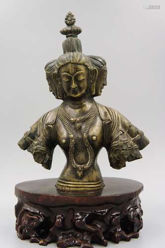 17TH CENTURY TIBETAN BRONZE BUDDHA