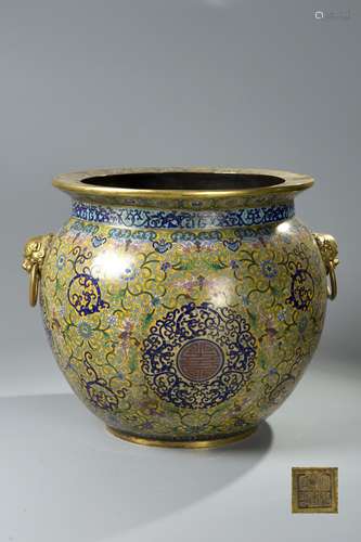 Chinese Cloisonne Enamel Scroll Bowl