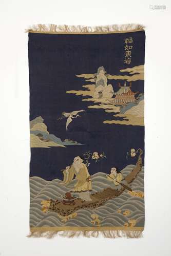 Chinese Qing Dynasty Kesi, Man On Sea